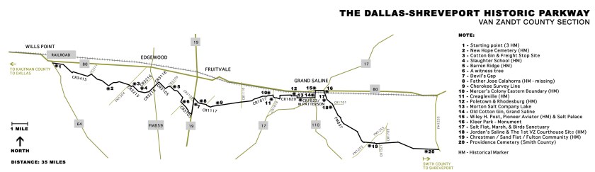 The Dallas-Shreveport Road Historic Parkway, Van Zandt County, Tx