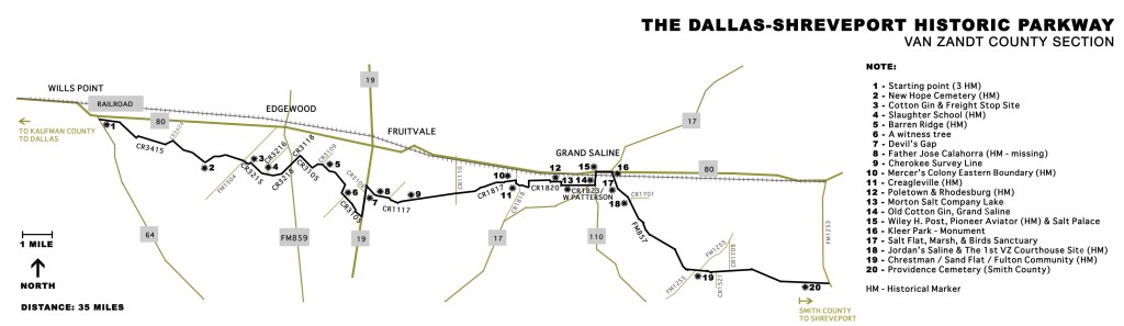 The Dallas-Shreveport Road Historic Parkway, Van Zandt County, Tx