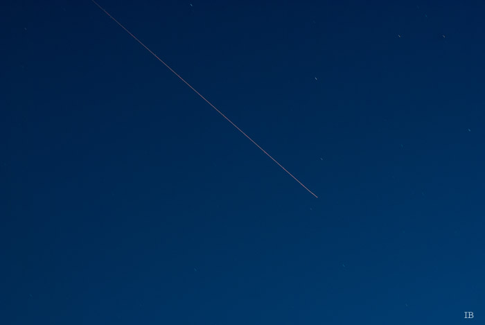 Moon Rising, Airplane passing on July 1st, 2015 - 9.31 PM